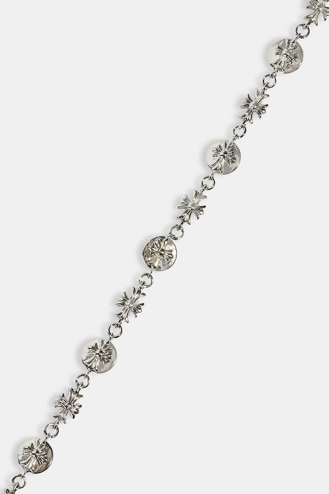 Polished Multi Cross Motif Chain - 10mm - White