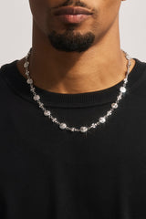 Polished Multi Cross Motif Chain - 10mm - White