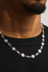 Polished Multi Cross Motif Chain - 10mm - White