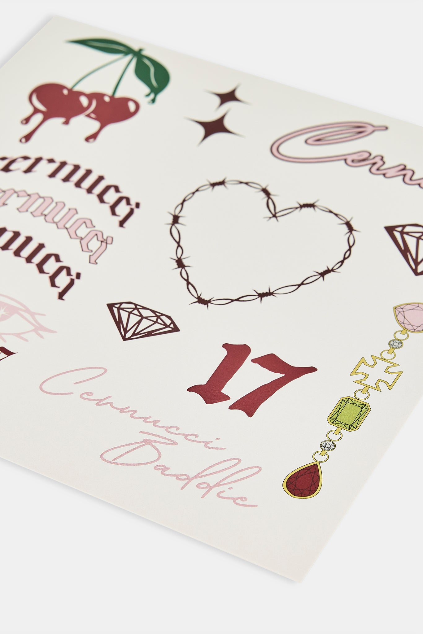 Cernucci Womens Sticker Sheet - White