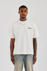 Oversized Contrast Logo T-Shirt - Off White
