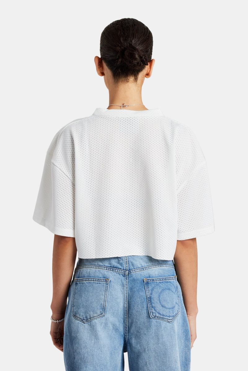 Varsity Mesh Cropped T-Shirt