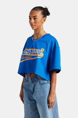 Cernucci Varsity Mesh Crop T-Shirt - Cobalt