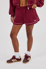Contrast Stitch 333 Jersey Short - Berry