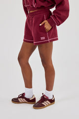 Contrast Stitch 333 Jersey Short - Berry