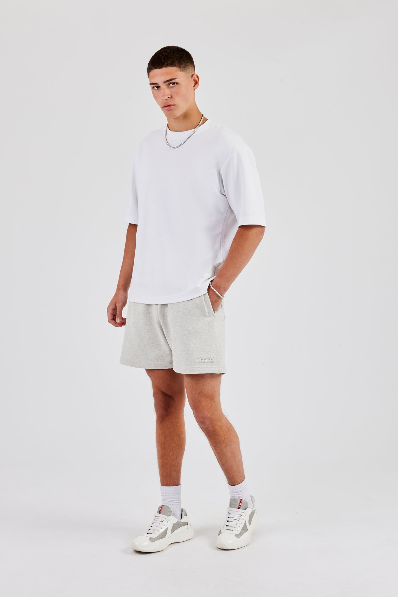 Regular Jersey Short - Grey Marl