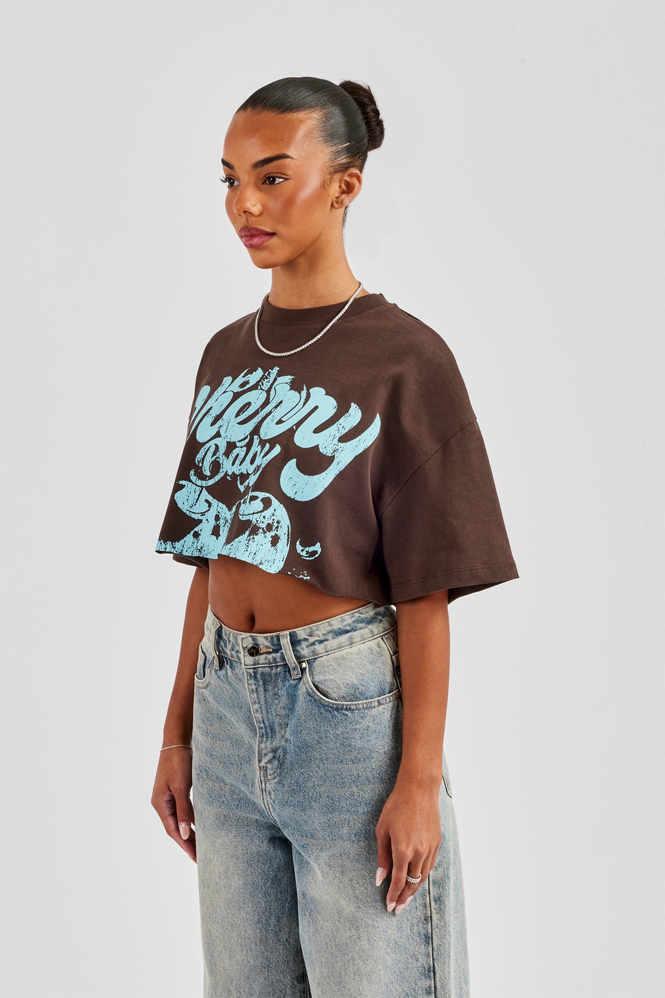 Cherry Baby Cropped T-Shirt - Chocolate | Womens Tees & Vests