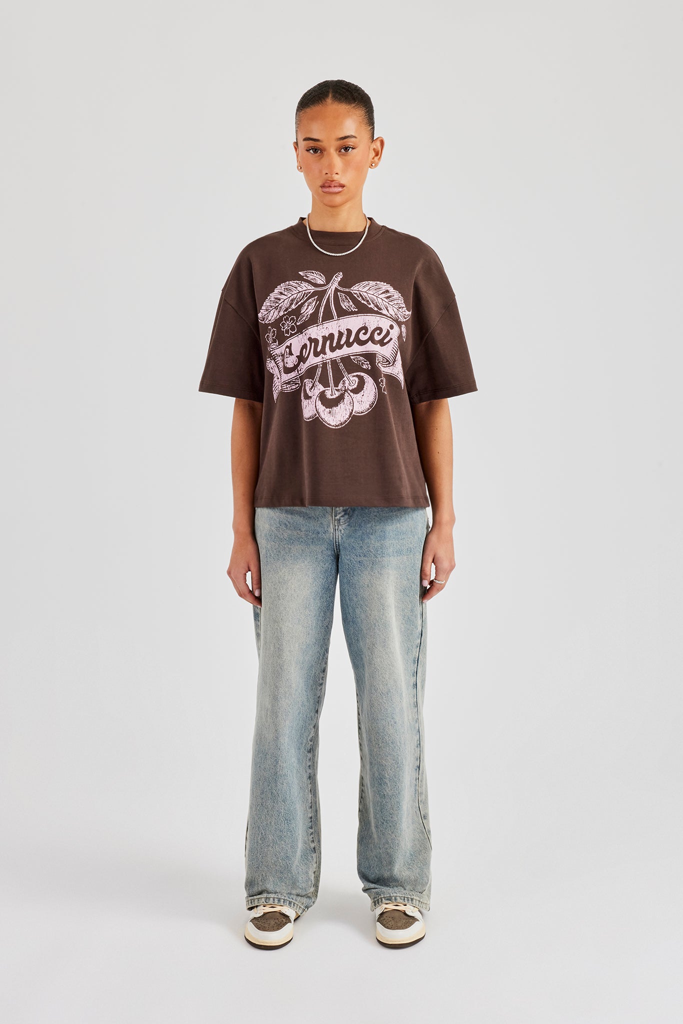 Cernucci Cherry Oversized T-Shirt - Chocolate
