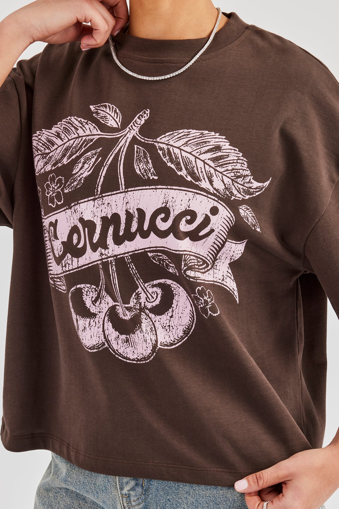 Cernucci Cherry Oversized T-Shirt - Chocolate