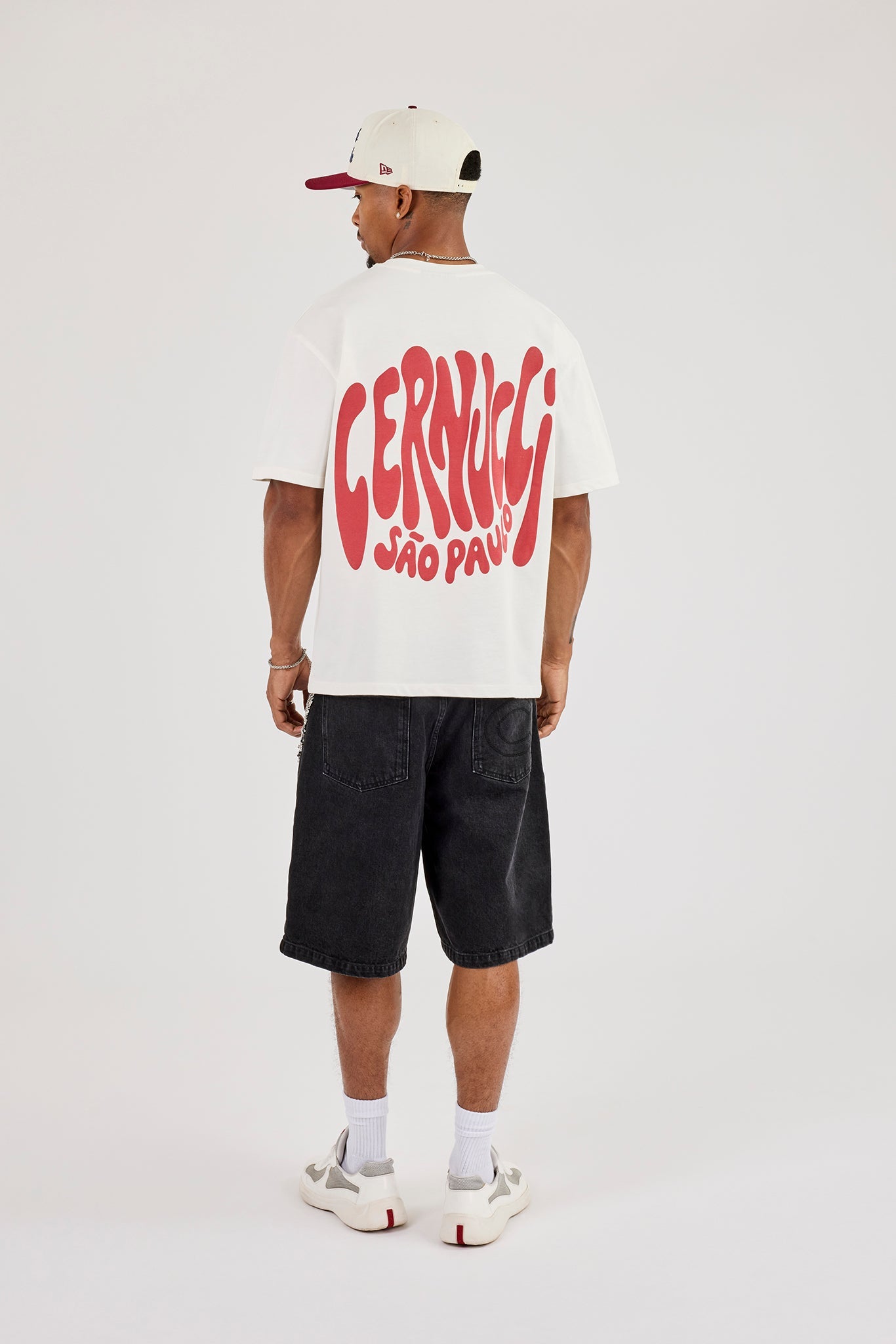 Contrast Puff Print Branded T-Shirt - Off White