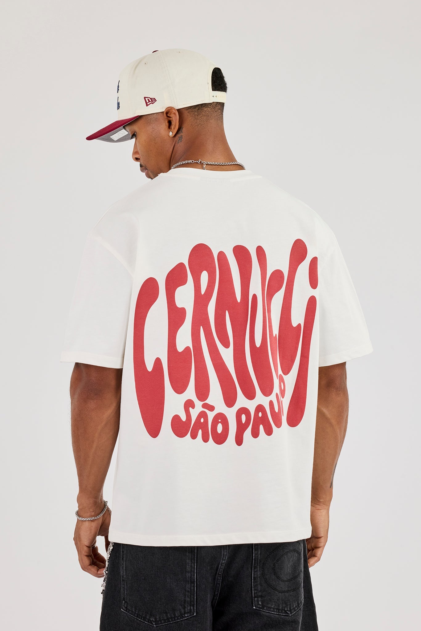 Contrast Puff Print Branded T-Shirt - Off White