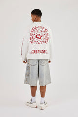 Long Sleeve Dias De Gloria Print T-Shirt - White