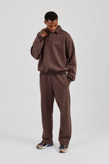 Rugby Sweater and Relaxed Jogger - Coffee