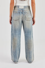 Baggy Fit Tape Detail Jean - Antique Wash