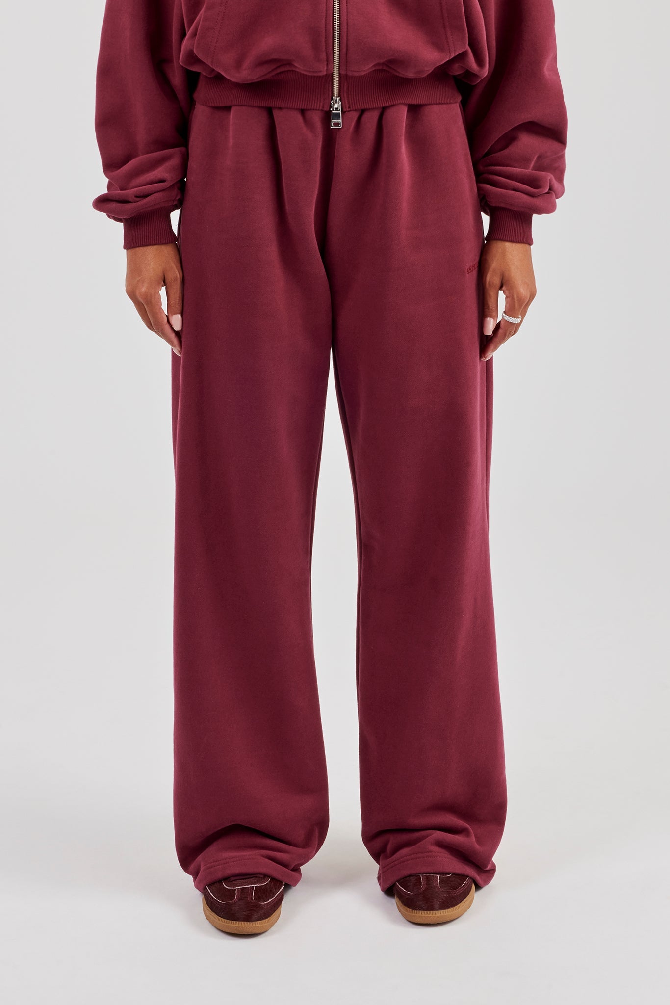 Wide Leg Jogger - Burgundy