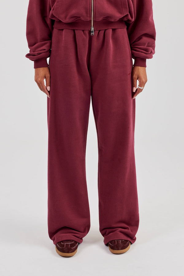Wide Leg Jogger - Burgundy