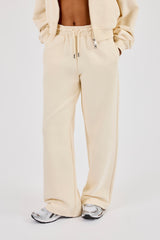 Embroidered Wide Leg Jogger - Butter Yellow