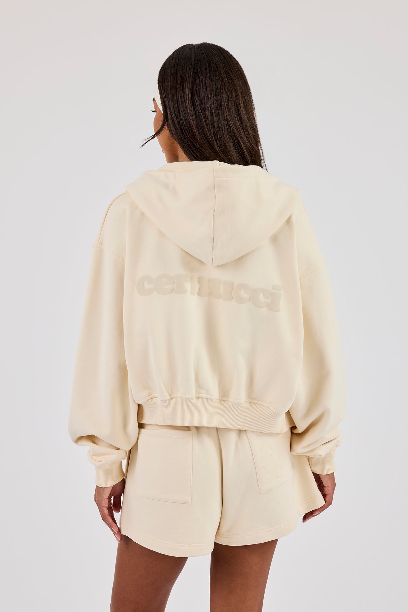 Cropped Zip Through Hoodie - Butter Yellow | Womens Hoodies