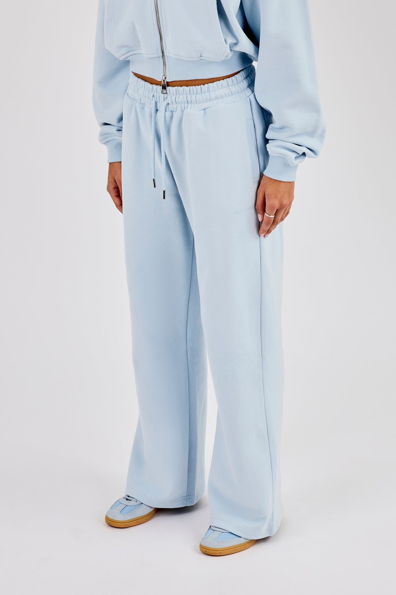 Wide Leg Jogger - Powder Blue