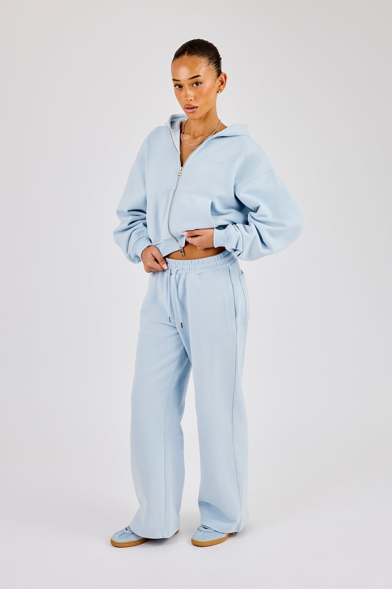 Wide Leg Jogger - Powder Blue