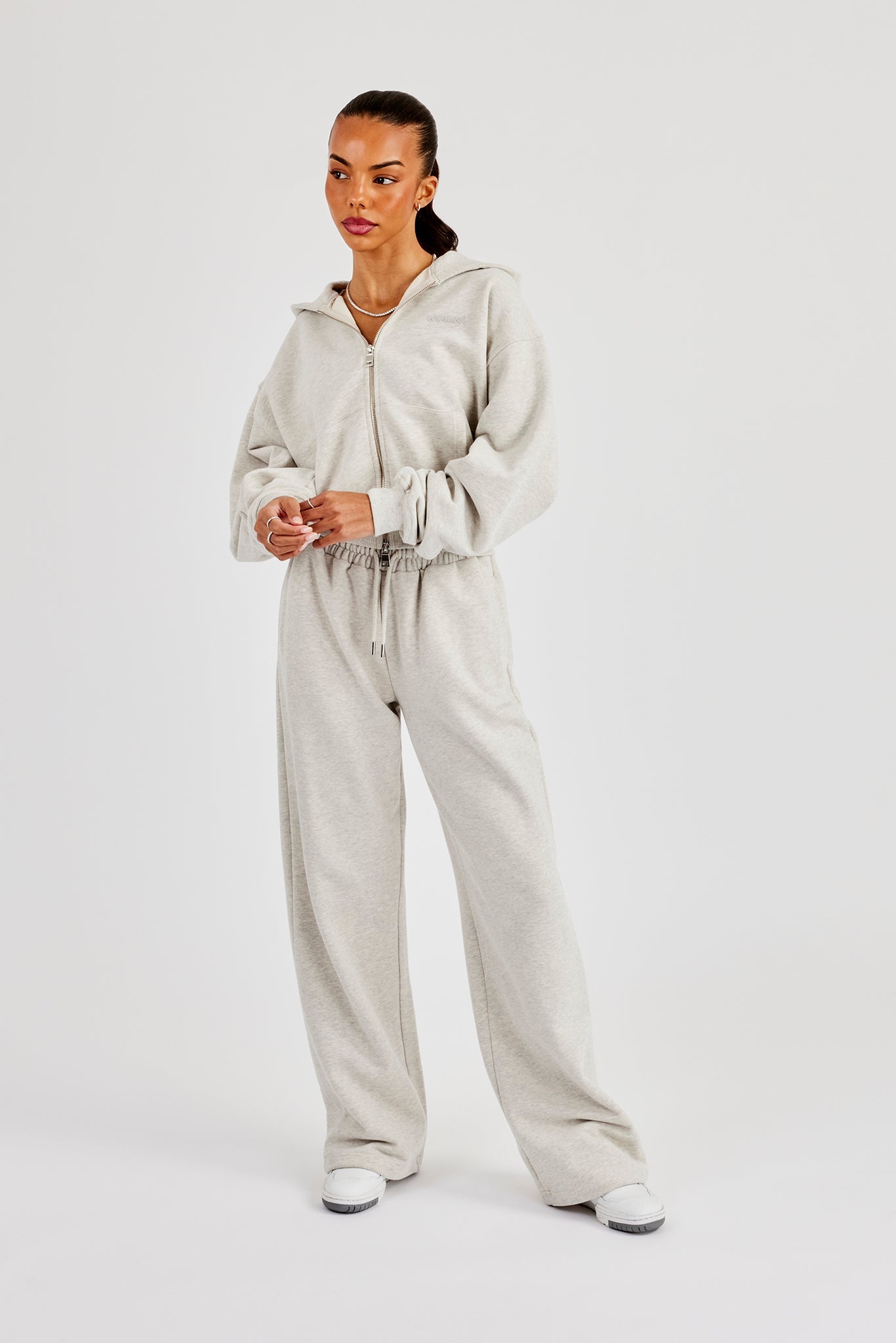 Cernucci Cropped Zip Through Tracksuit - Ash Grey