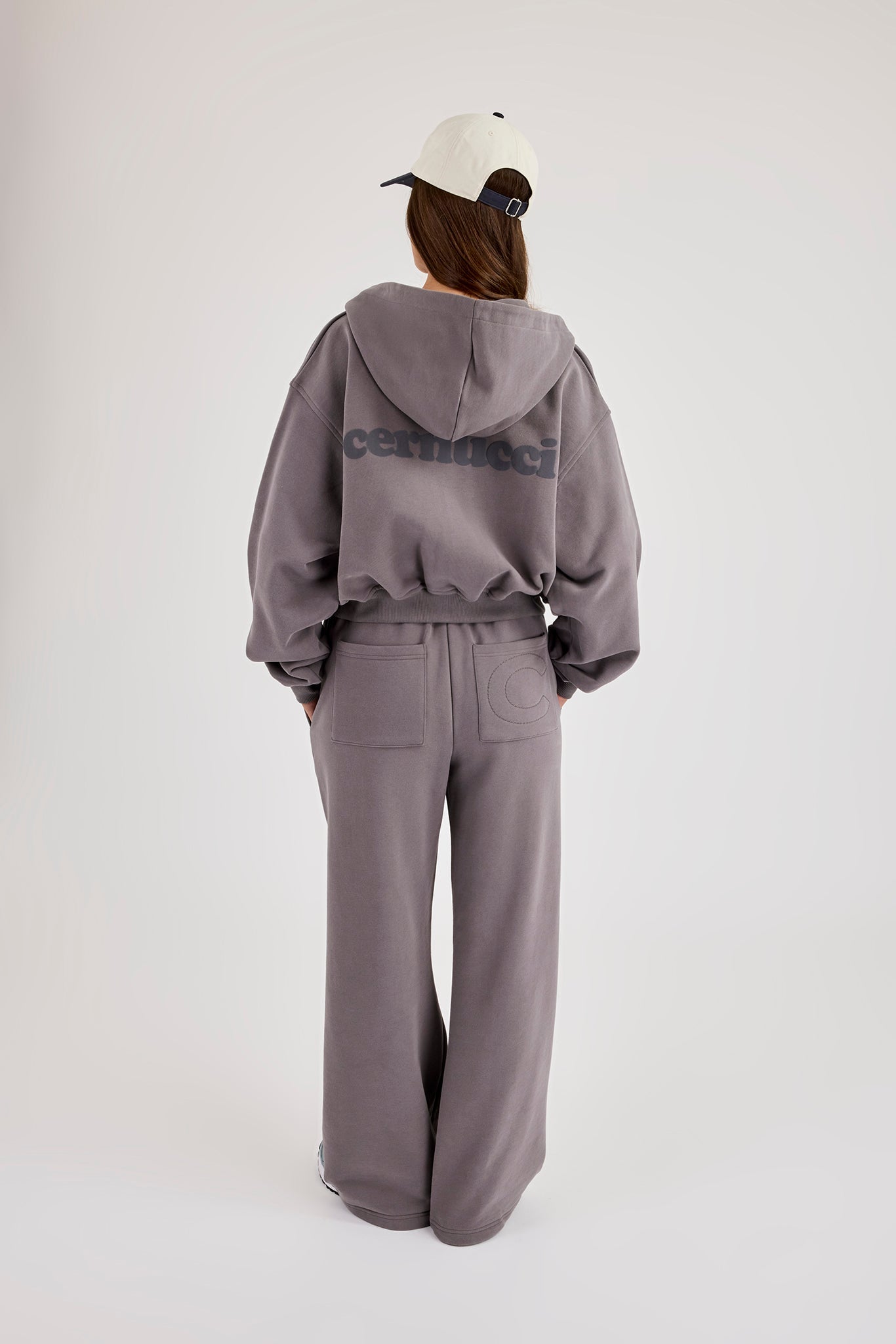 Cernucci Cropped Zip Through Hoodie & Jogger - Onyx Mist