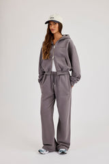 Cernucci Cropped Zip Through Hoodie & Jogger - Onyx Mist
