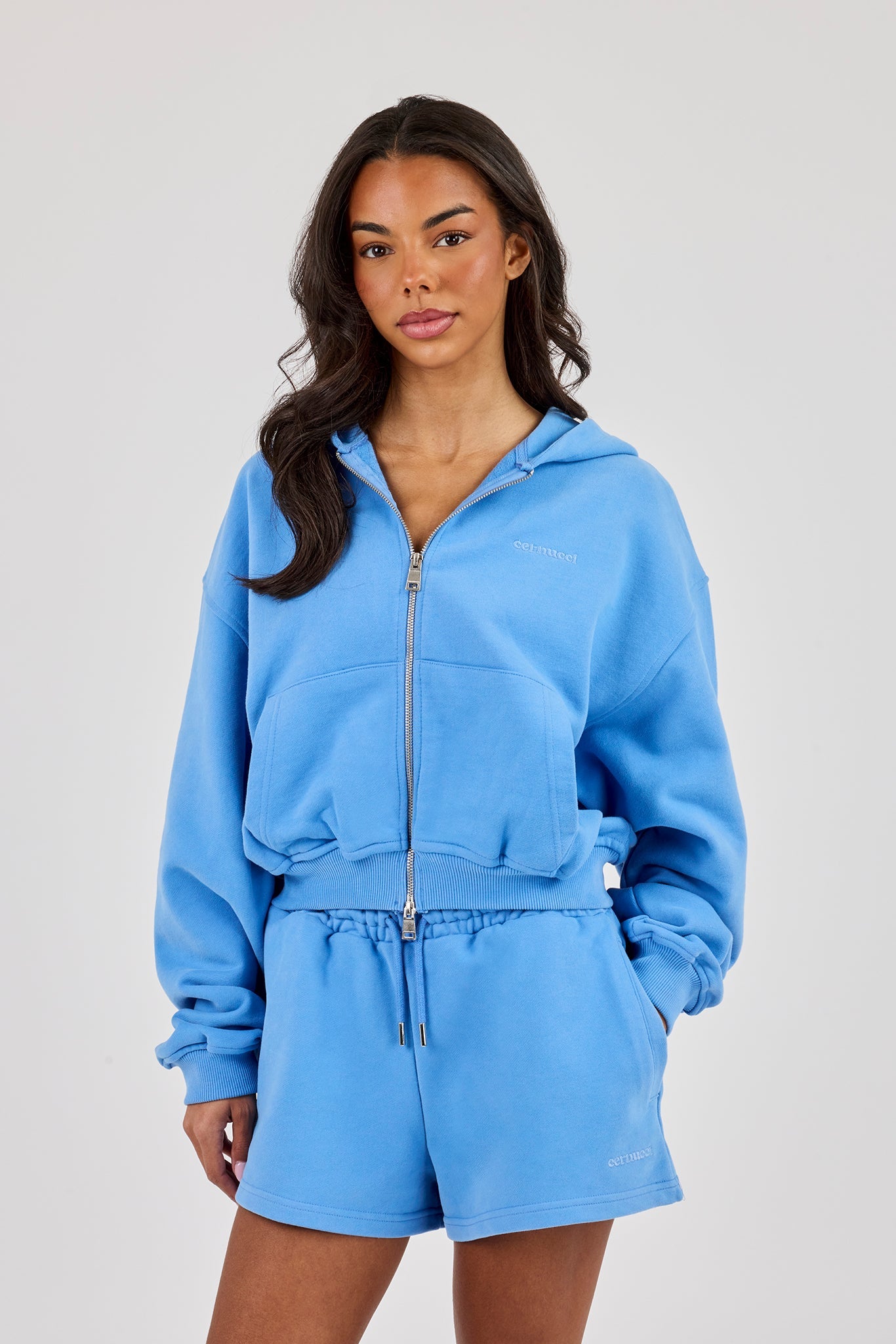 Embroidered Short - Riviera Blue