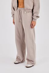 Wide Leg Jogger - Stone
