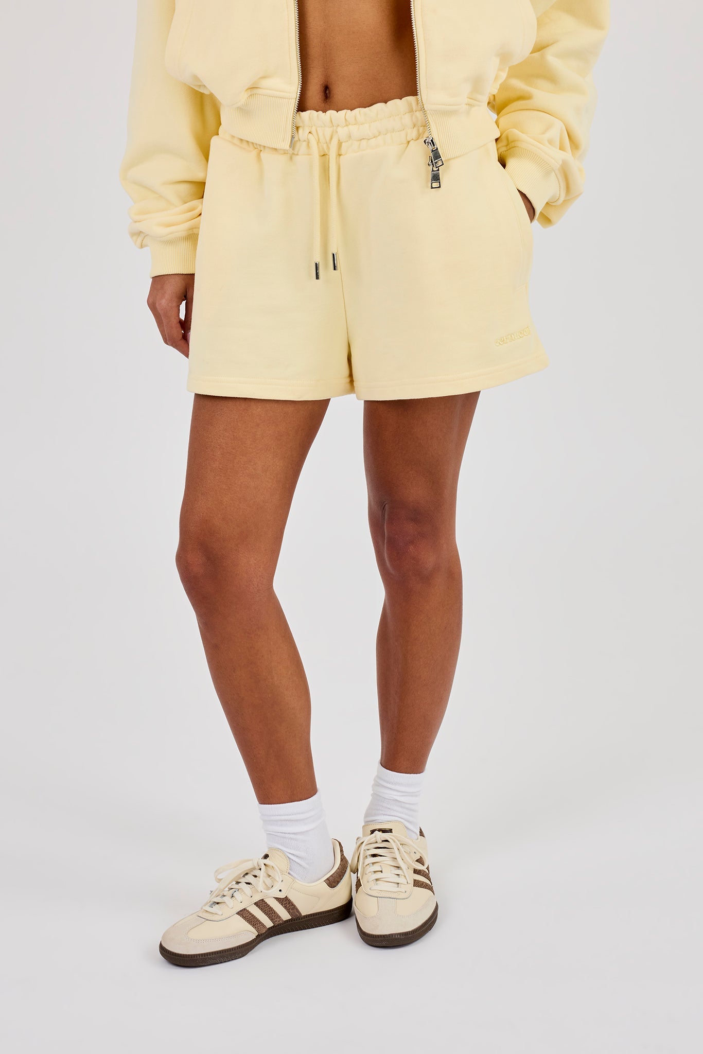 Embroidered Short - Lemon