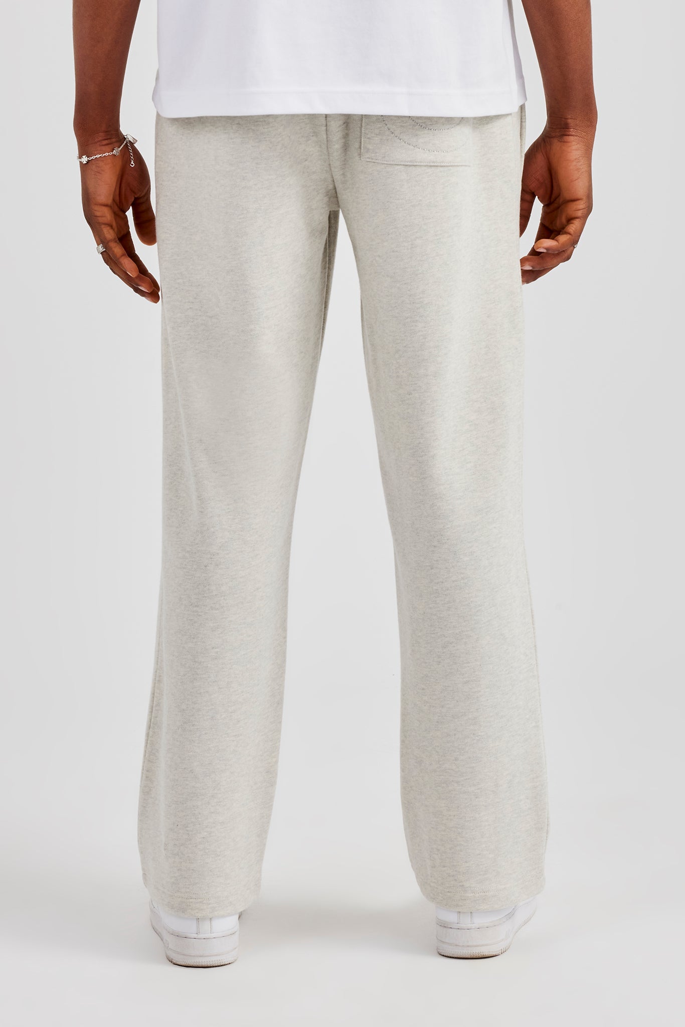 Embroidered C Straight Leg Jogger - Ash Grey