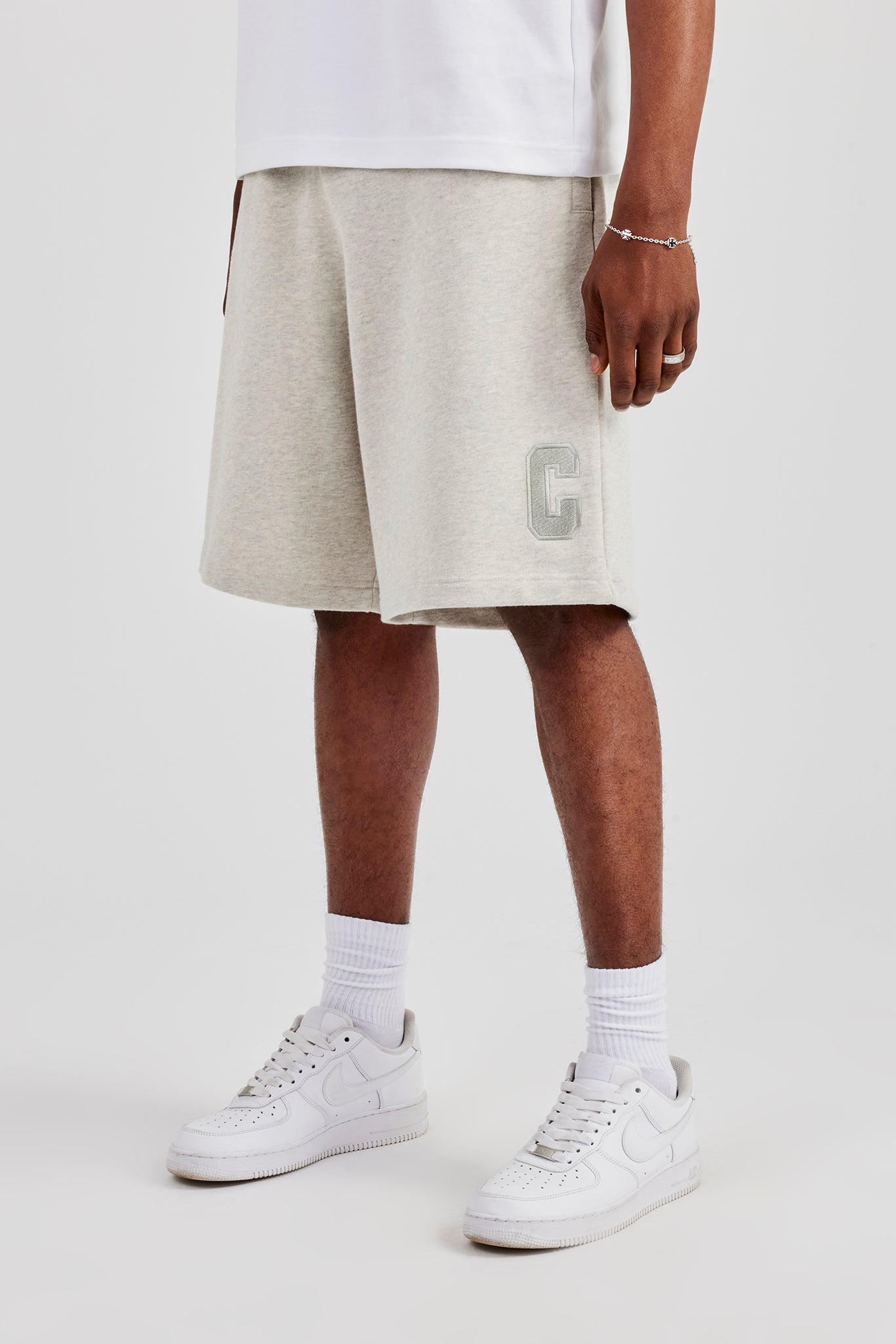 Embroidered C Jort - Ash Grey
