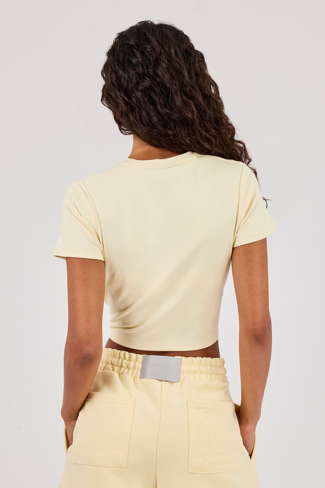Embroidered Baby Tee - Butter Yellow