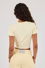 Embroidered Baby Tee - Butter Yellow