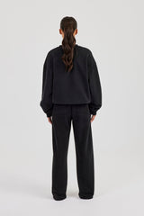 Oversized Sweater & Wide Leg Jogger - Black