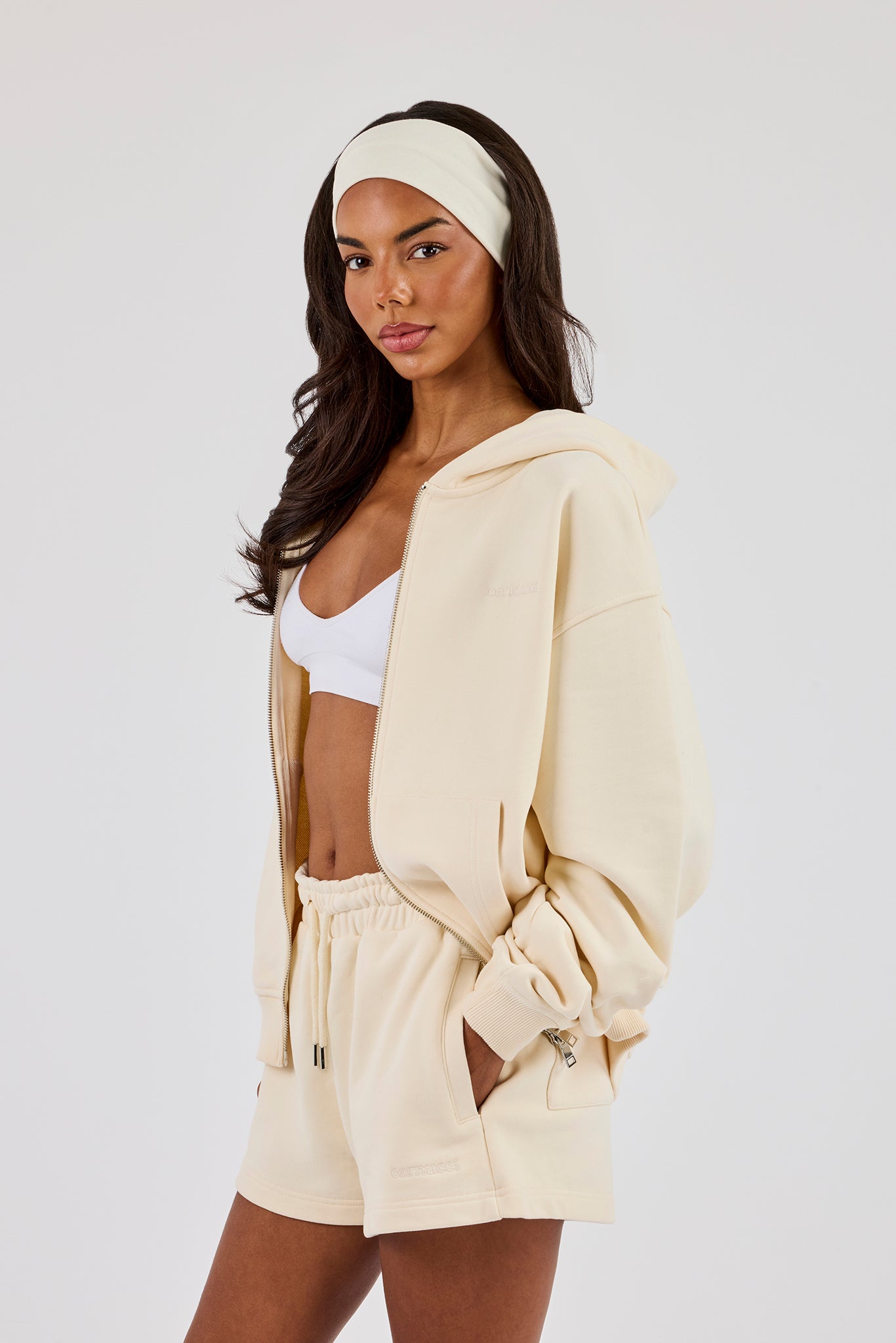 Zip Through Hoodie - Butter Yellow