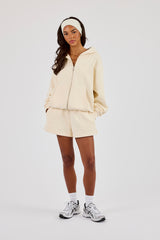 Zip Through Hoodie & Short - Butter Yellow