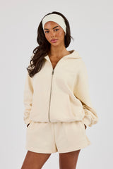 Zip Through Hoodie - Butter Yellow