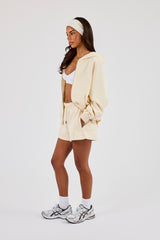 Zip Through Hoodie & Short - Butter Yellow