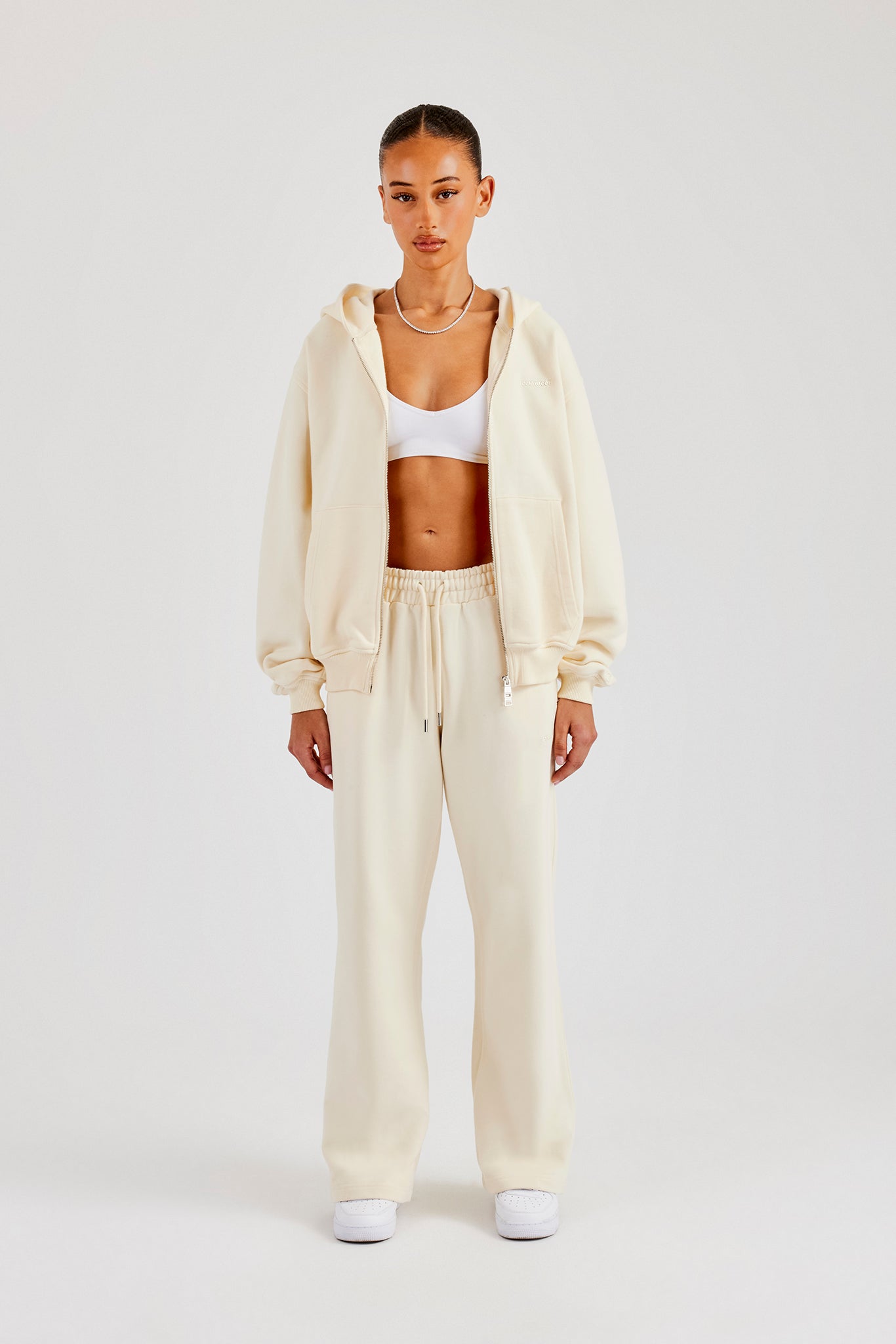 Zip Through Hooded Tracksuit - Butter Yellow