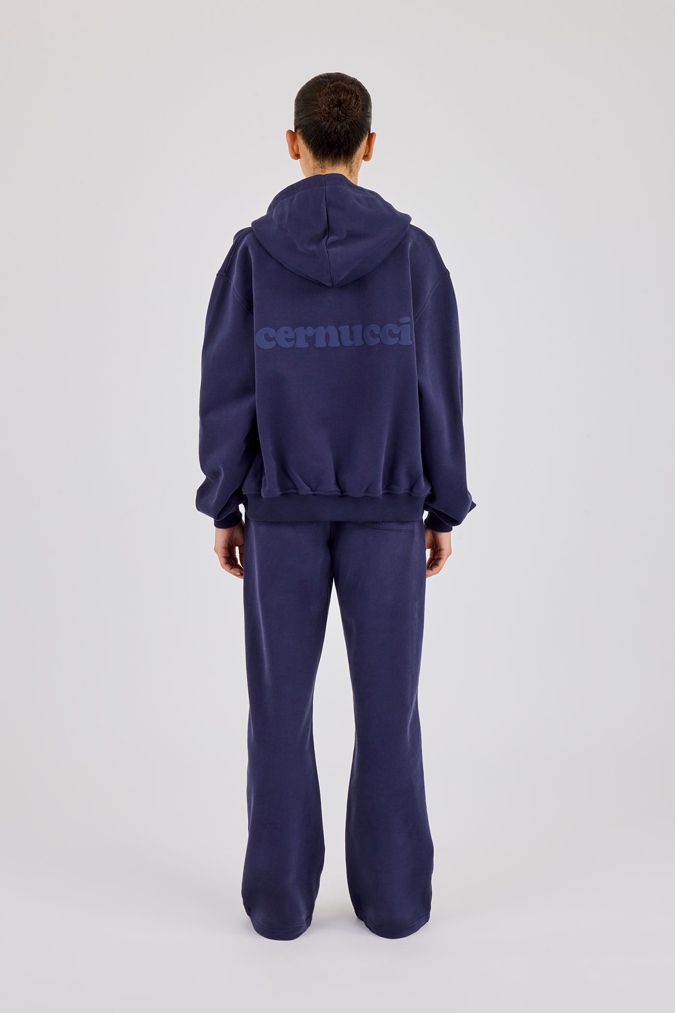 Oversized Zip Through Hoodie & Jogger - Navy