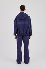 Oversized Zip Through Hoodie & Jogger - Navy