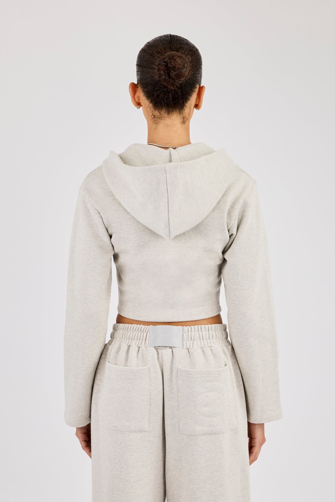 Corset Fitted Zip Hoodie - Ash Grey