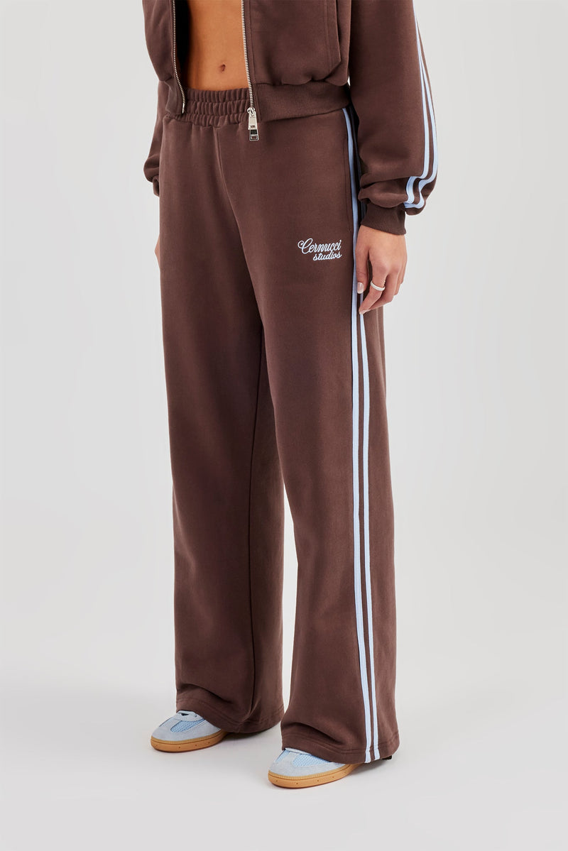 Studios Taping Wide Leg Jogger - Chocolate