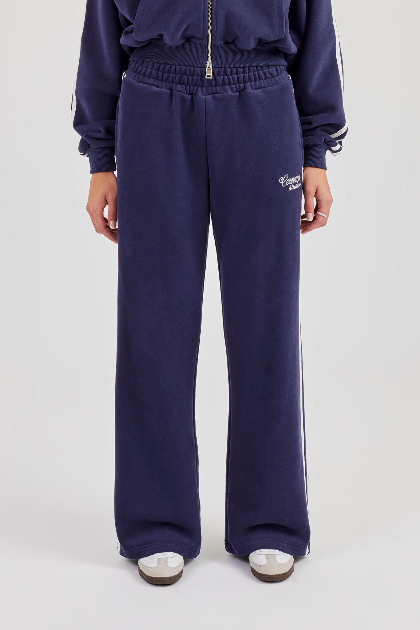 Studios Taping Wide Leg Jogger - Navy Blue