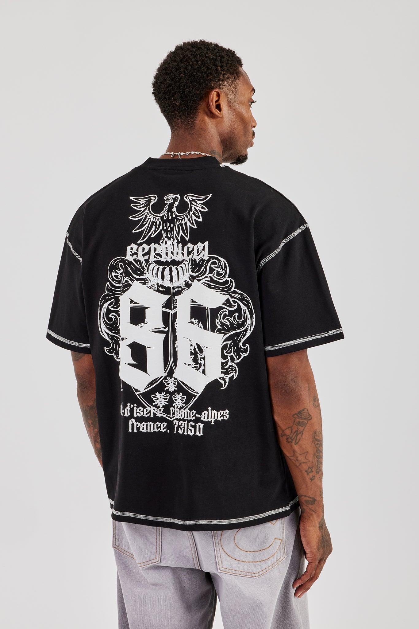 Eagle 86 Oversized T-Shirt - Black | Mens Tees & Vests | Shop