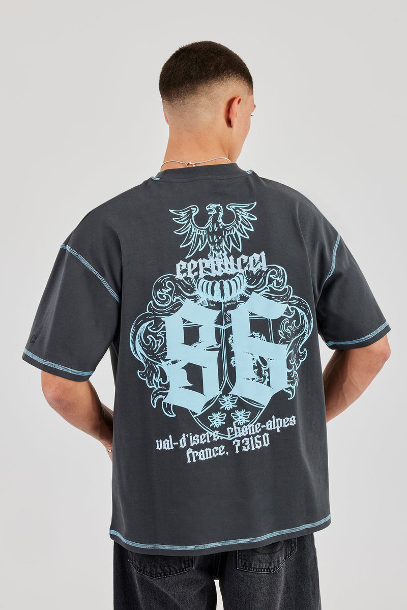 Eagle 86 Oversized T-Shirt - Charcoal