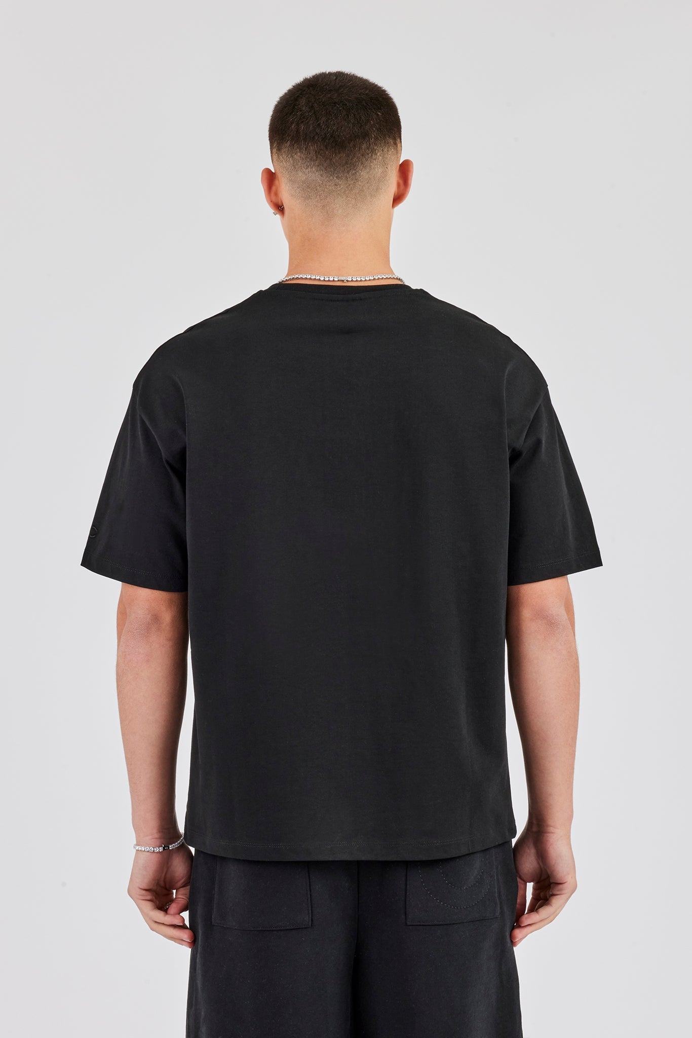 Washed Cernucci Print T-Shirt - Black