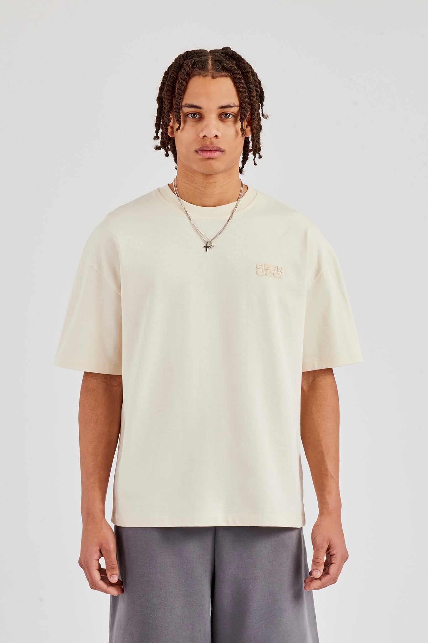 Washed Cernucci Print T-Shirt - Off White