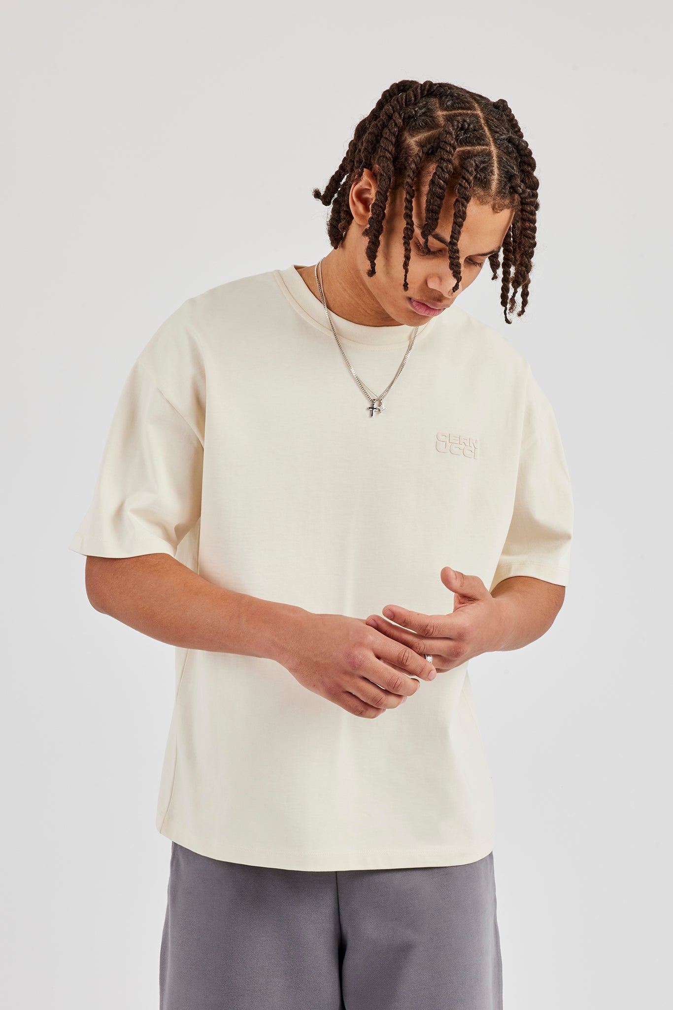 Washed Cernucci Print T-Shirt - Off White